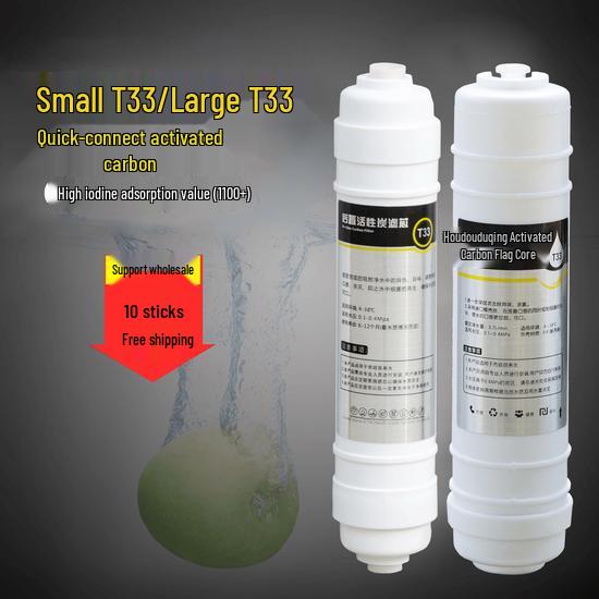 Universal Quick-Disconnect Small T RO Water Purifier Filter with Coconut Shell Activated Carbon