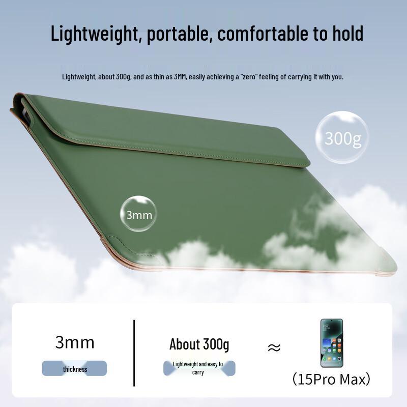 Taikesen Faux Leather Laptop Sleeve & Accessory Pouch