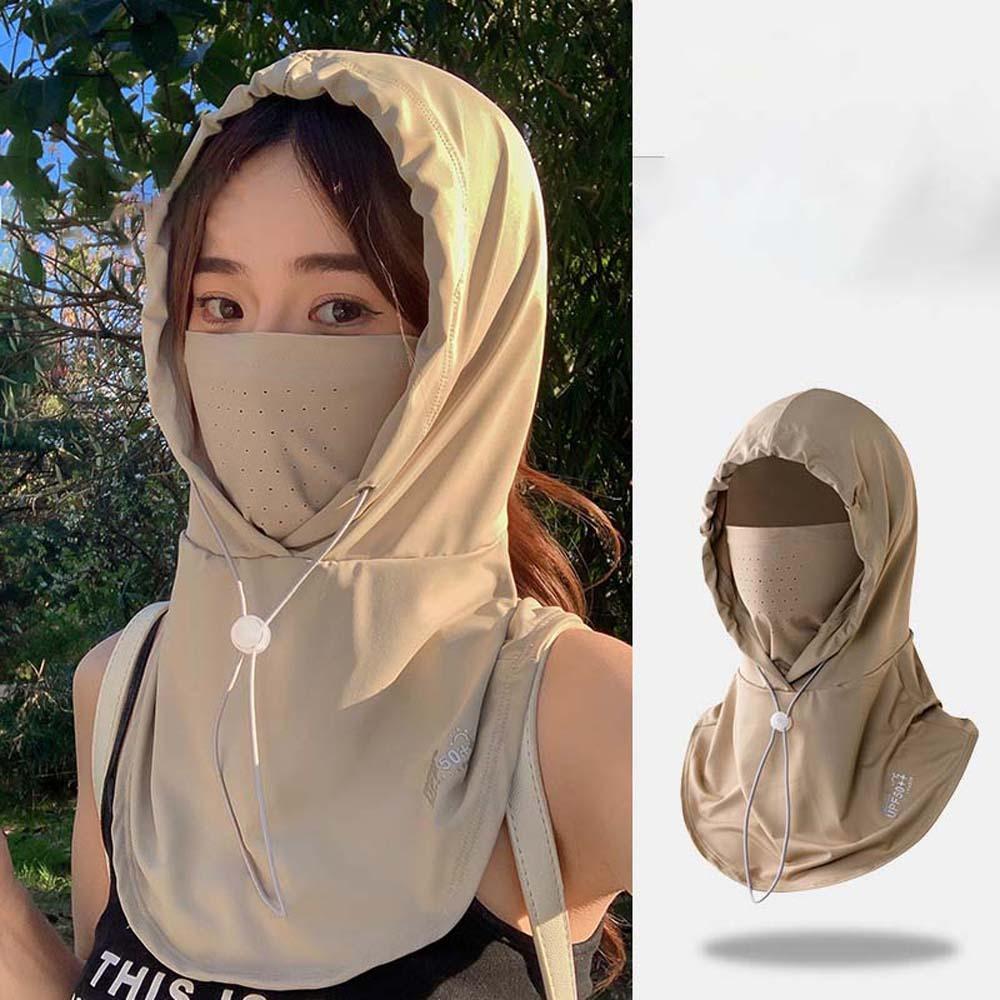 

Дихаюча сонцезахисна шапка з маскою-шалькою Ice Silk Face Sun Protection hat UV захист маска для пляжу Style 1