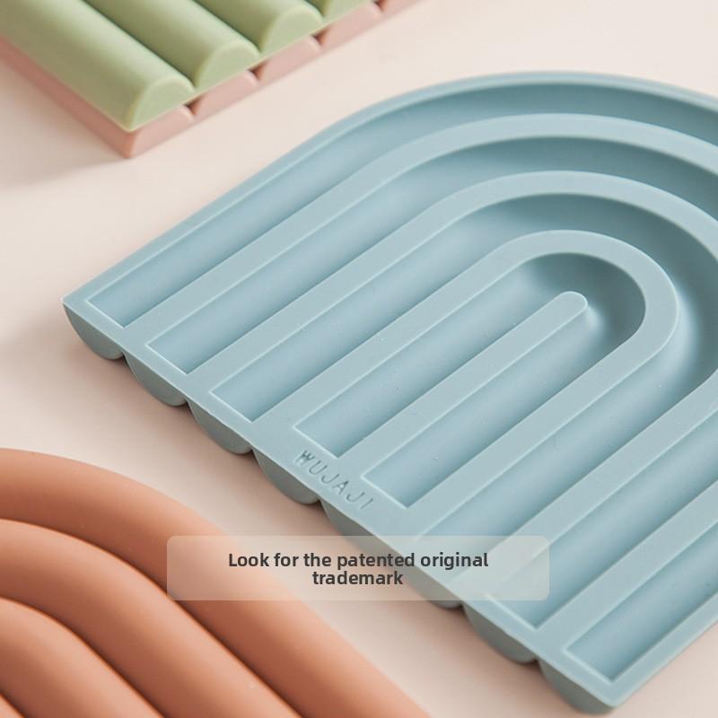 Silicone Pot Mat Insulation Pad Bowl Mat Placemat Plate Mat Silicone Mat Dining Table Home Rainbow Non-slip Mat