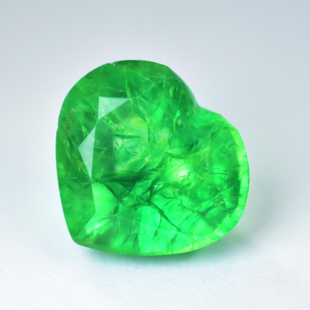 CERTIFIED 10 Ct Brilliant Heart Shape Natural Green Emerald Loose Gemstone