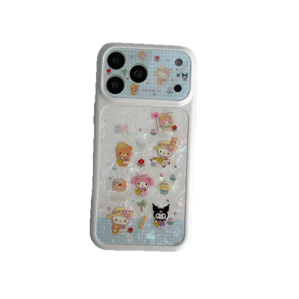 Shell Pattern KT Cat iPhone 15 Pro Max Case - Drop-proof, Large Window Design