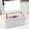 1Pc Korean Acrylic White Storage Box Blind Box Card Korean Photocard Storage Box Photo Card Organizer Compartment Flip Box