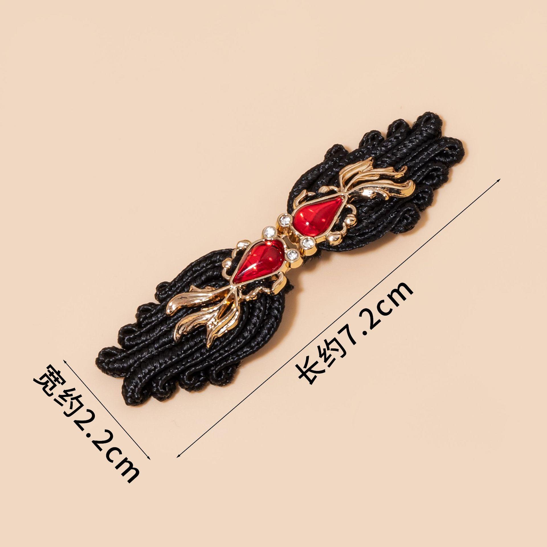 

5pcs Traditional Chinese Knot Buttons Goldfish Metal Clasps for Qipao Hanfu Wedding Dress Vintage Costume антична латунь кольору