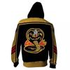 The Karate Kid Mikina s kapucí Cobra Kai 3D Gambar Animasi Pria Anak Laki-laki Mikina s kapucí Ritsleting Jaket Pakaian Olahraga Poliester