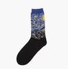 1 Pair Autumn Winter Retro Men Socks Couple Socks New Art Van Gogh Mural World Famous Oil Painting Series Funny Socks