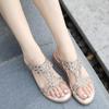Sandali piatti con strass bohémien Yasrun - Comode scarpe estive da donna