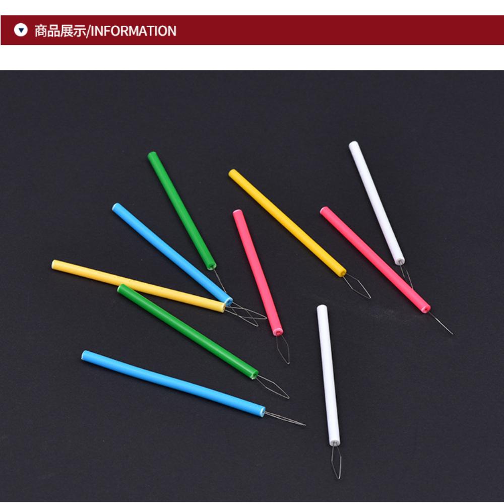 10 Stück Zylindrischer Bunter Nadelöser Nähgarn Einfädler DIY Nähzubehör Fadenführer Perlenfädler Einfädelnadel Shenqi Nähen