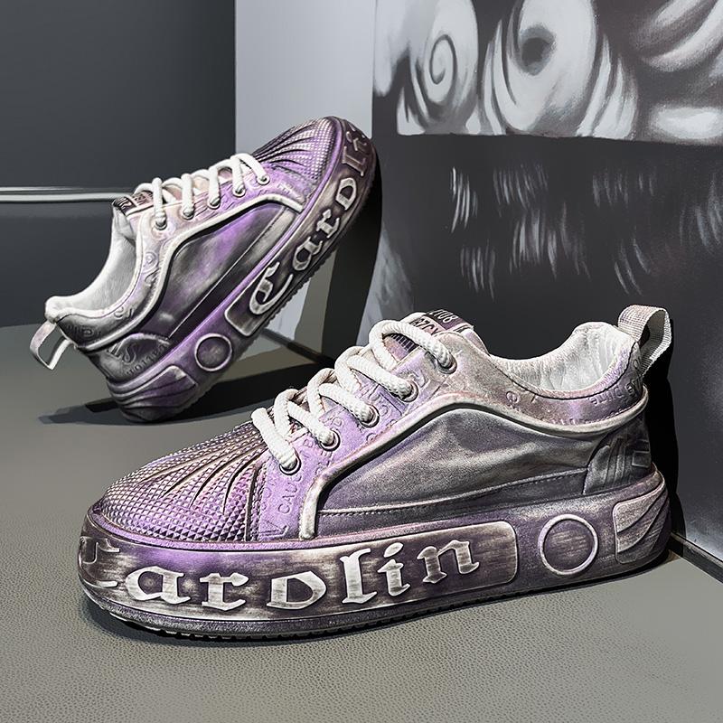 Fashion Handmade Mens Casual Shoes Thick Bottom Male Skateboard Footwear Street Style Vulcanize Shoes Stylish Tenis Masculino Sneakers