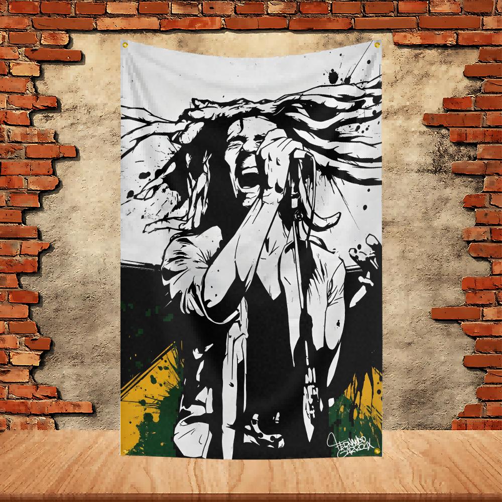 Bob Marley Band Party Flag Polyester Printed Flag Banner Tapestry for Garden Garage Decoration Concert Flag