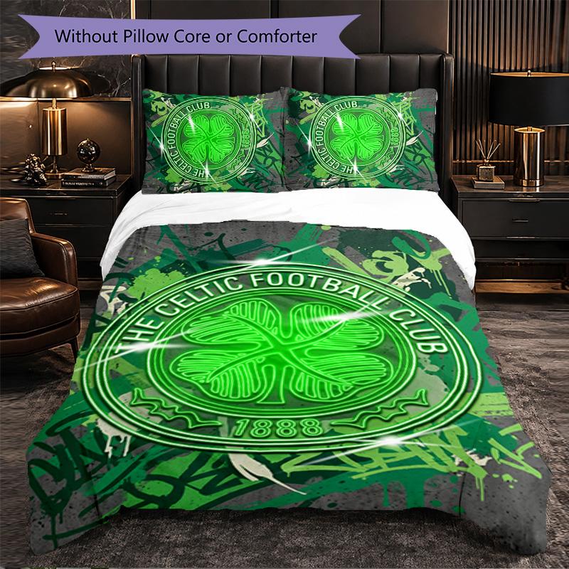 Biancheria da Letto a Tema Celtic FC Set 3 Pezzi Copripiumino Biancheria da Letto Decorativa Per Camera Adolescenti Decorazione Casa