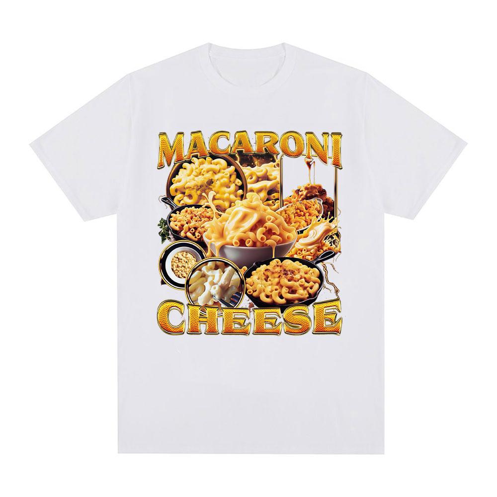 Macaron Cheese Fun Meme Pattern Tshirt Summer Mens Womens Fashion Harajuku Cotton Oversized Short Sleeve Tshirt Street Wear