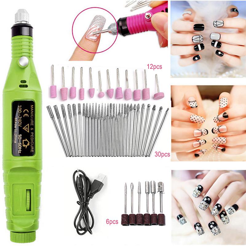 LULAA Electric Nail Drill Machine Set Pedicure Grinding Equipment Mill For Manicure  Professional Strong Nail Polishing Tool