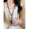 Bohemian ceramic color beaded starfish necklace women's retro ethnic style woven rope long sweater chain accessories