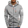 Mens Casual Sports Zip Up Hoodie Solid Color Gym Workout Loose Fit Hooded Sweatshirt