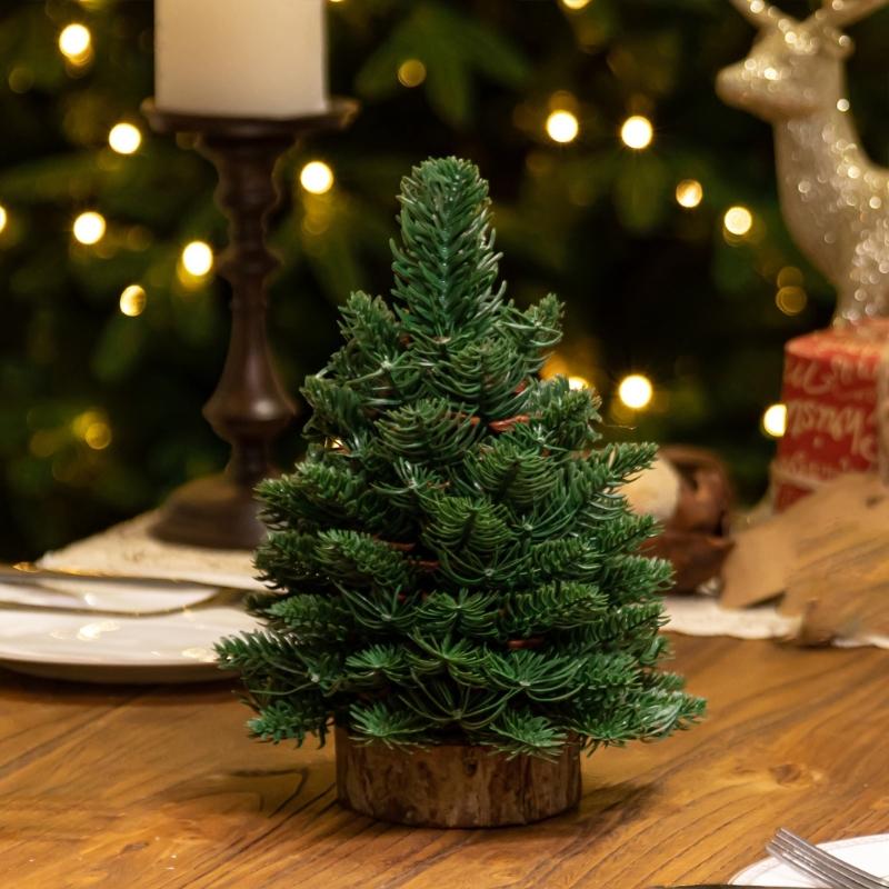 User Friendly Tabletop Christmas Tree Wood And Plastic Scandinavian Style Holiday Centerpieces For Home Or Office