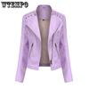 Spring and Autumn Women's Leather Jacket Short Jacket Slim Thin Section Leather Jacket Ms. Biker Clothing