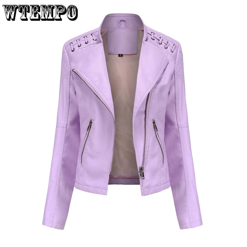 Spring and Autumn Women's Leather Jacket Short Jacket Slim Thin Section Leather Jacket Ms. Biker Clothing
