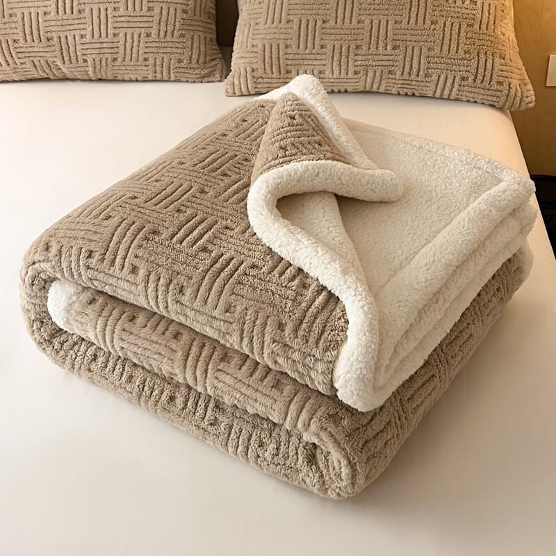 LISM Jacquard Lamb Velvet Thick Warm Blanket