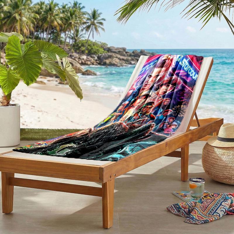 Stranger Things Fashion Beach Towel: Ideal for Summer Adventures Soft, Absorbent and Quick Drying Suitable for Swimming and Bathing