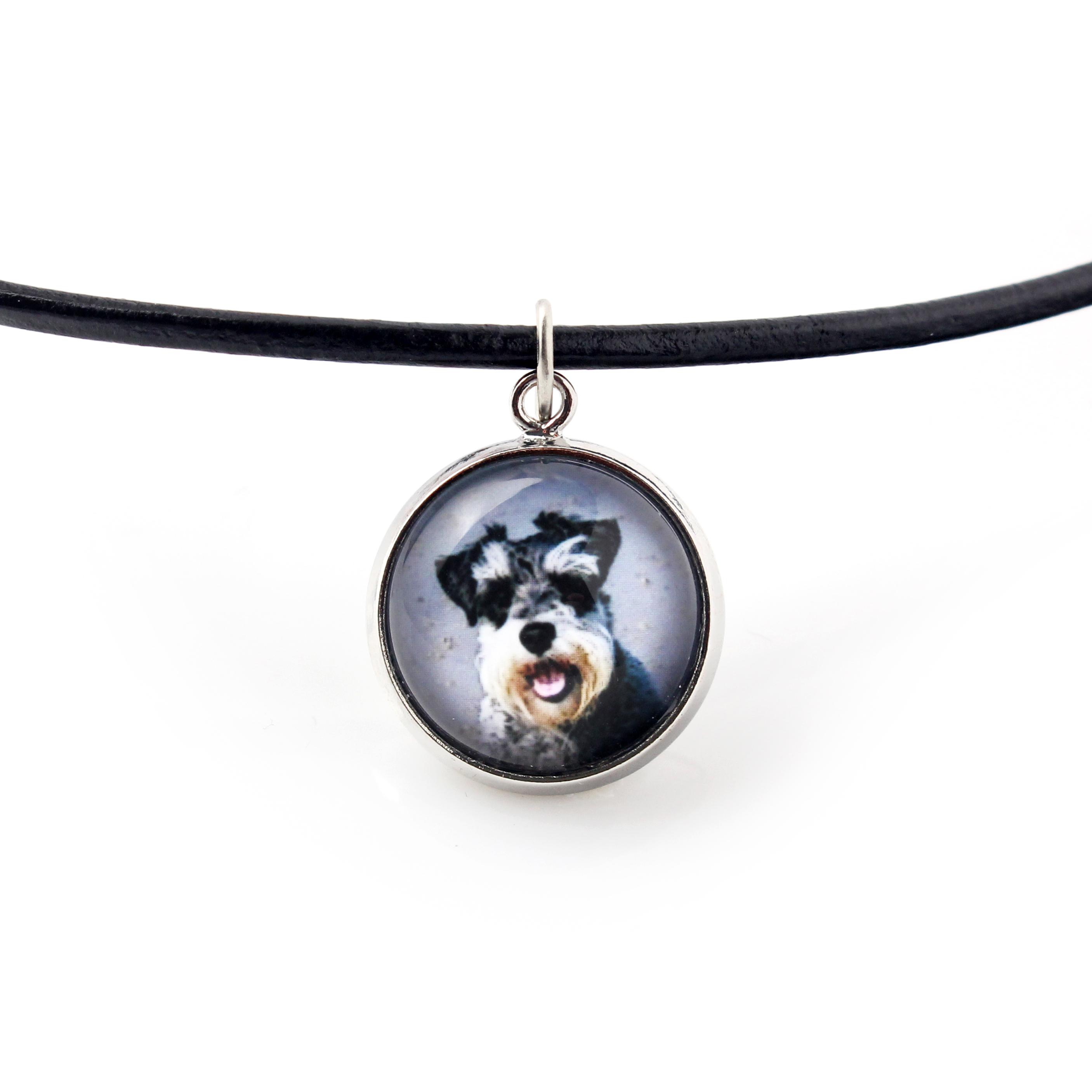 

Schnauzer - necklace pendant with your photo, handmade, handcrafted jewelry by Art-Dog brand срібний