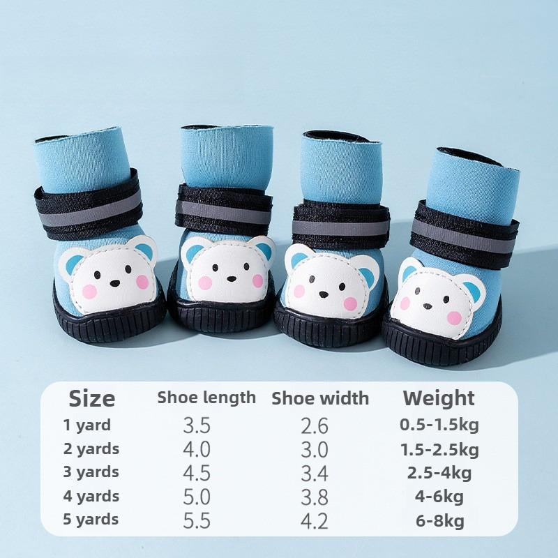 

Waterproof Dog Boots Lightweight and Breathable Small Dogs Shoes Soft Wear-resistant Dogs Rain Boots Reflective Dog Accessories 1 yard синий