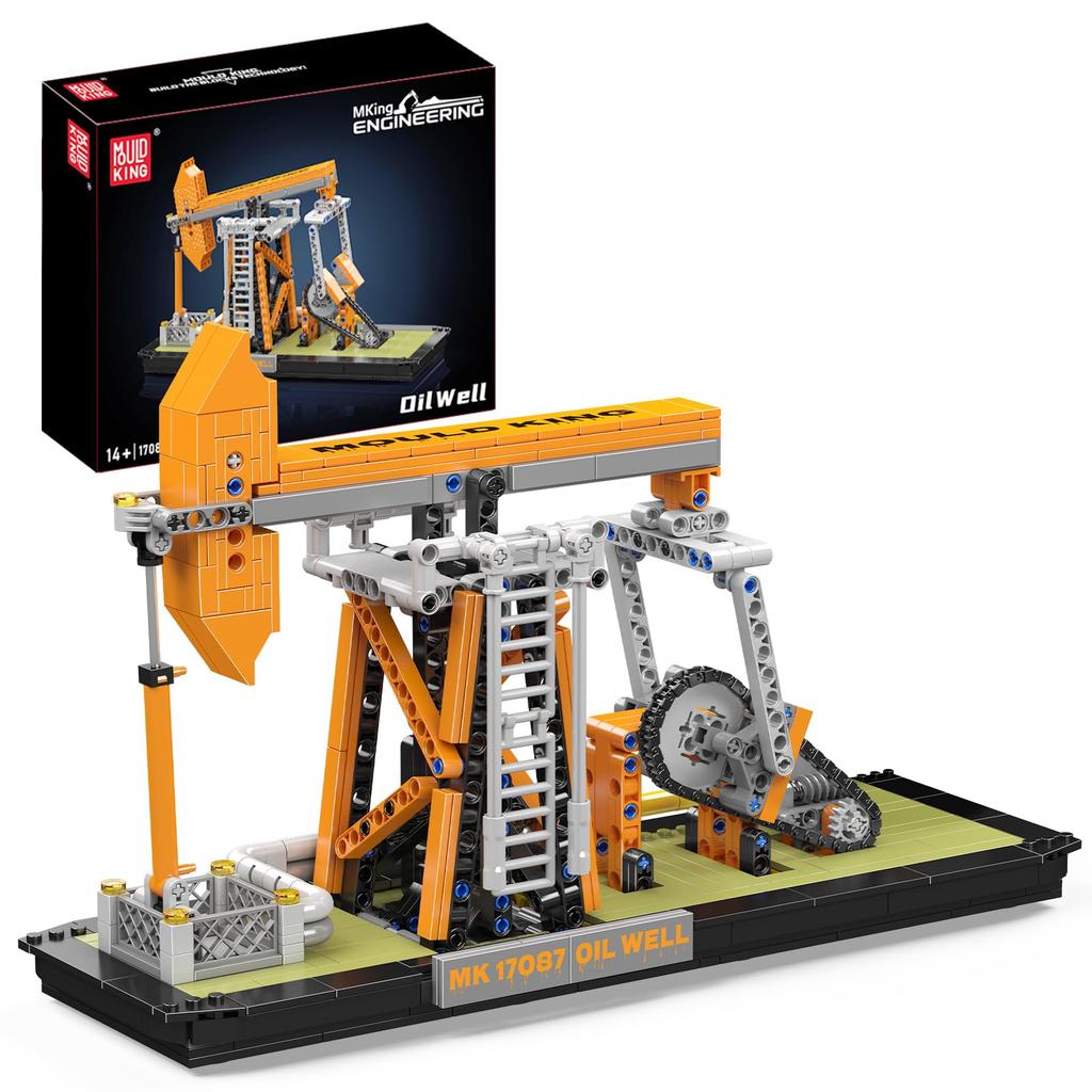 Mould King 17087 Oil Field Model Building Blocks, 840 Pieces with Powered and Movable Mechanisms, Engineering Series, Ages 8+, for Kids and Adults