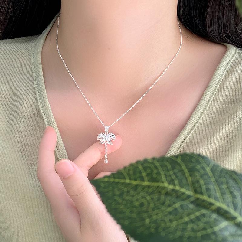 Butterfly Ball Tassel Necklace Sweet, Fresh, Cute, Personalized, Versatile Collar Chain