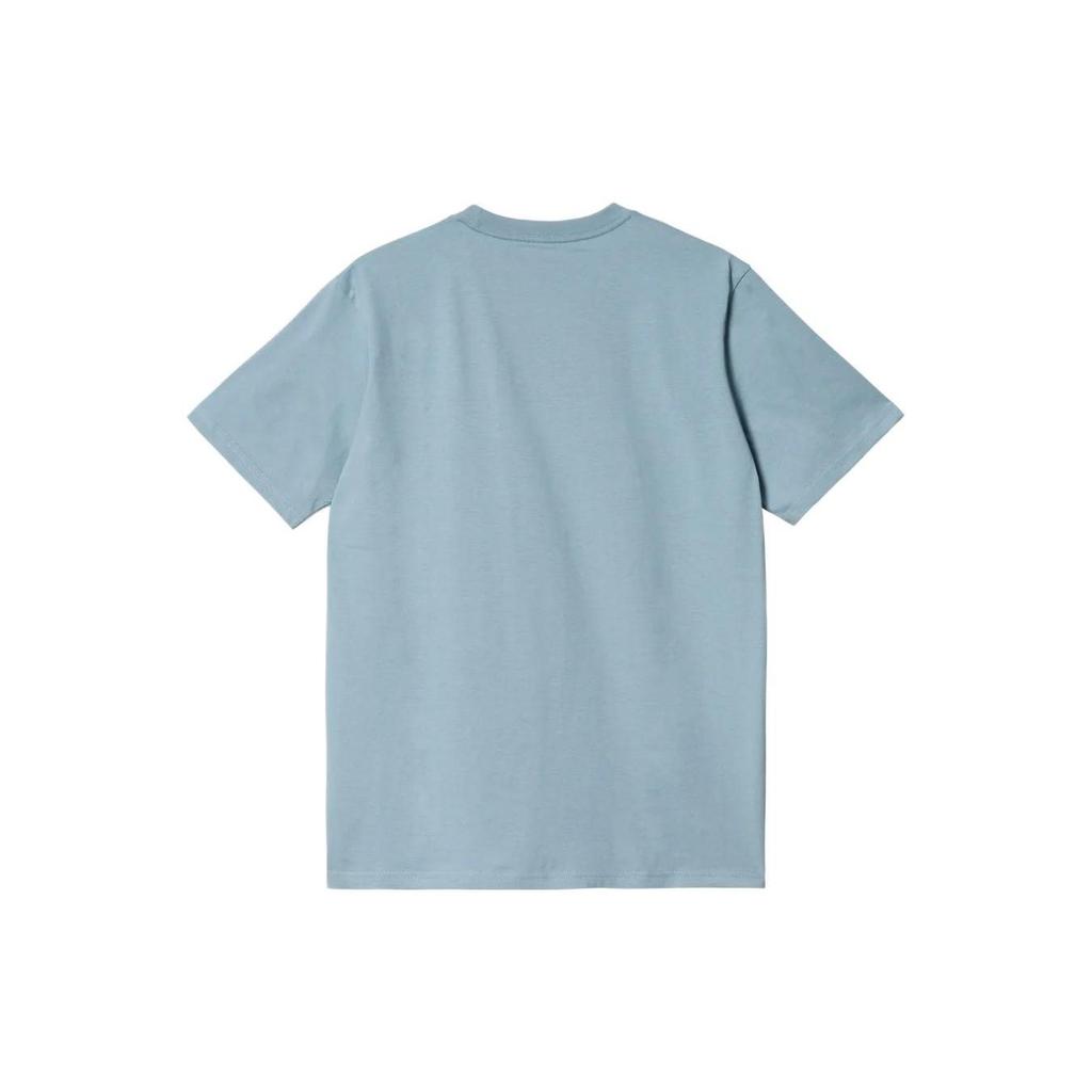 Carhartt WIP T-shirt da uomo a tinta unita con taschino e logo, girocollo, manica corta I030434-0W9-XX