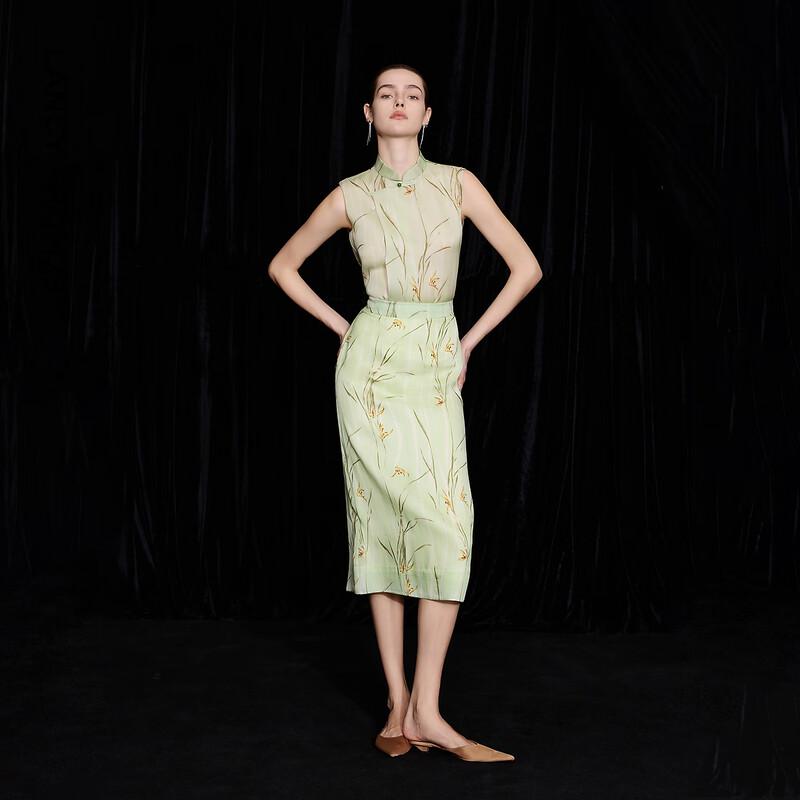 Langzi New Chinese Style Mulberry Silk Separates M