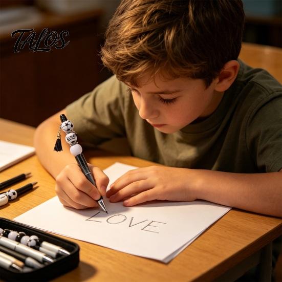Creative Pen Making Crafts Beaded Ballpoint Kit, with Sports Beads DIY Craft Kits for Kids 8 And Up Writing Stationery, Football Fans Students Gift