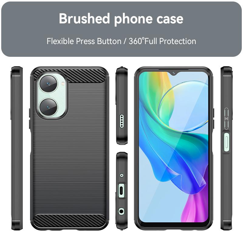 For Vivo T3 Lite Case For Vivo T3 Lite Cover 6.56 inch Carbon Fiber Shockproof Silicone Protective Bumper For Vivo T3 Lite Coque