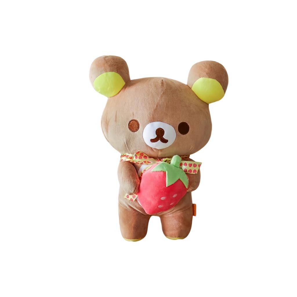 Cute strawberry Rilakkuma Peluche Plush Toys Teddy Bear Stuffed Doll Accompany Sleep Toy Home Decor Toys Kids Dolls Girl Gifts