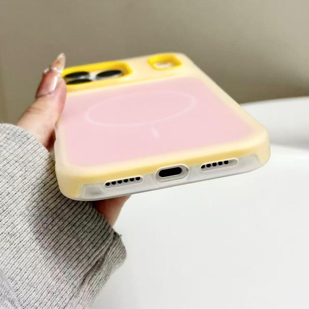 Original Two-Color Candy 2IN1 Magnetic Phone Case For iPhone 17 16 15 14 Plus 13 12 11 Pro Max For Magsafe Wireless Charge Cover