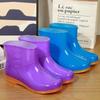 Women's Waterproof Non-Slip Short Rain Boots with Warm Cotton Lining