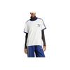 adidas Originals crew neck striped loose short-sleeve T-shirt for women, white