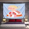 Blonde Athlete In Red and White Jersey Pattern Wall Hanging Tapestry Decorative Tapestry Home Decor for Bedroom and Living Room