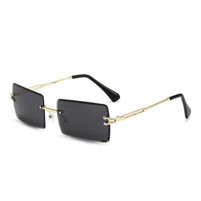 Kovové slnečné okuliare New Rimless Cut Edge Square Slnečné okuliare Módne Slnečné okuliare Dámsky Trend Slnečné okuliare Plážové Zrkadlo
