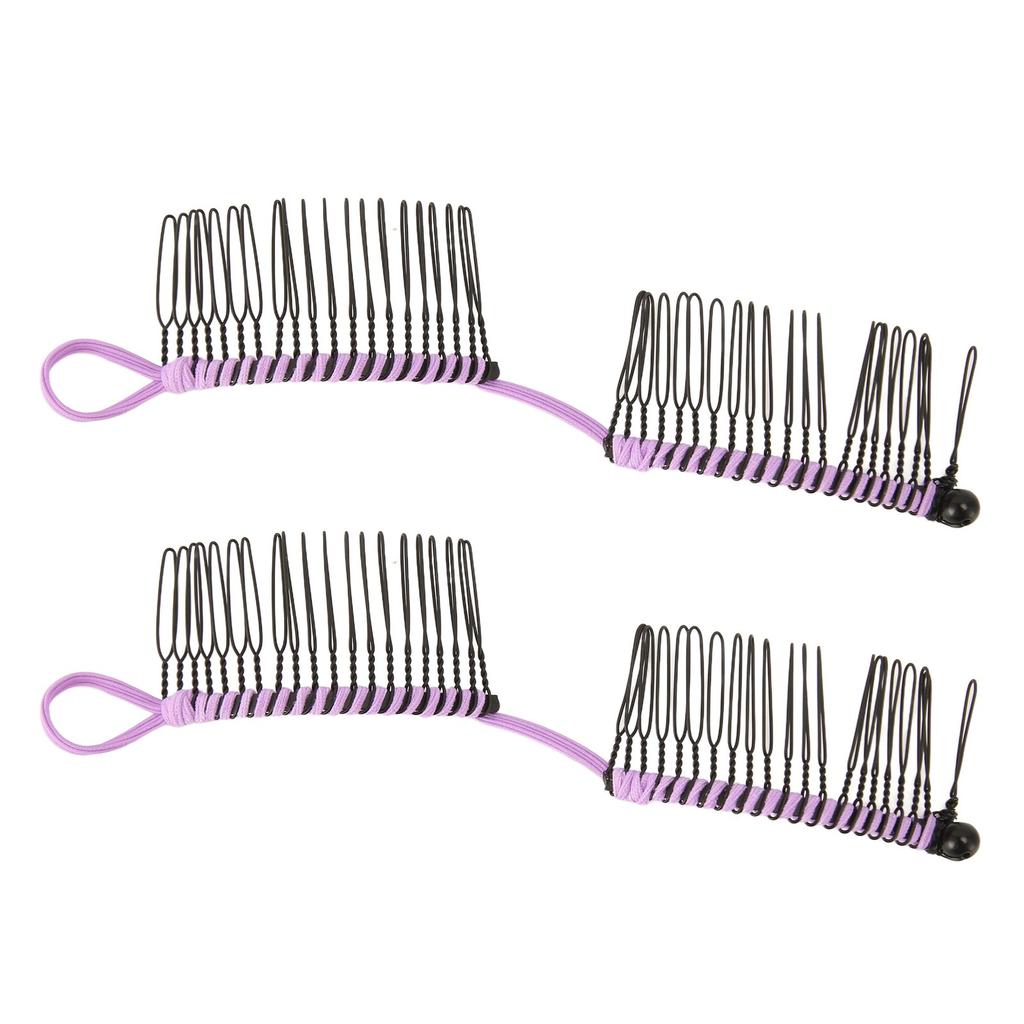 2pcs Banana Hair Clips Fashionable Stretchy Vintage Clincher Comb Tool for Women Thick Wavy Curly Hair