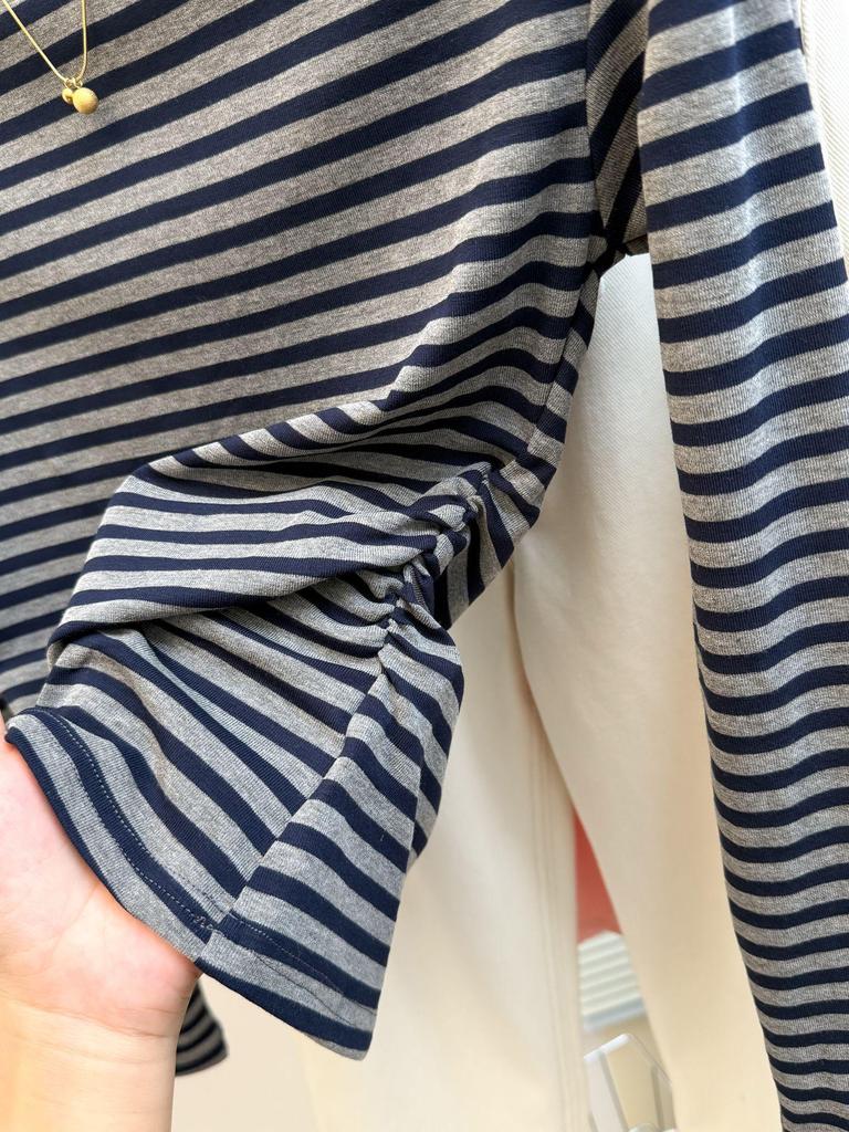 Korean Striped One-Shoulder Long-Sleeve T-Shirt: Women's Fashion 2025