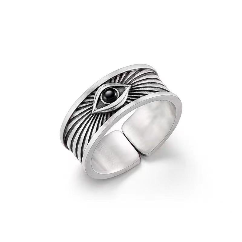 

Retro Antique Eye of Providence Ring For Men Silver Color Punk Gothic Adjustable Open Ring Alloy Unisex Jewelry Accessories Gift resizable