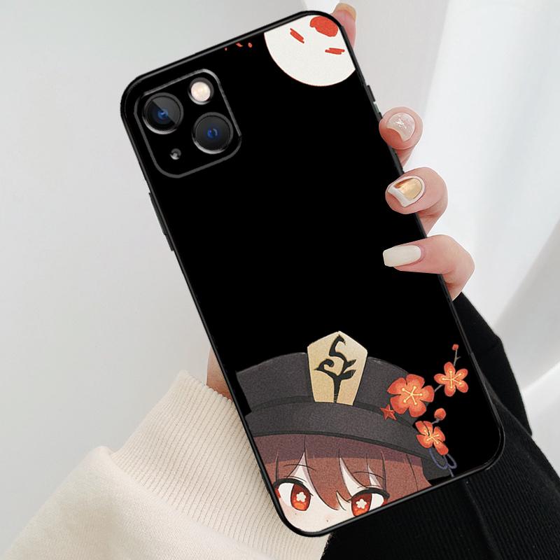 Hu Tao Genshin Impact Phone Case For iPhone 16 Pro Max 14 13 12 11 15 Pro Max Mini XR 15 16 Plus 16e Cover Coque