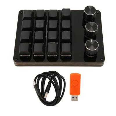Programmable Keypad 16 Keys 3 Knobs Blue Switch Mechanical Hot Swappable Mini Keypad for Gaming