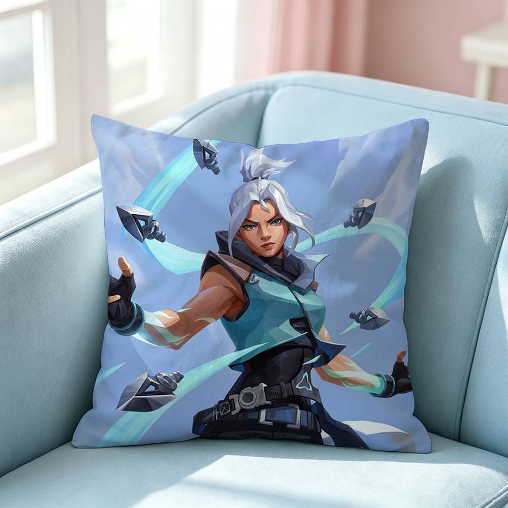Hot Shooting Character Clove Jett Square DoubleSided printed Pillow Case Bedroom Bedside Pillow Sofa Cushion Cover