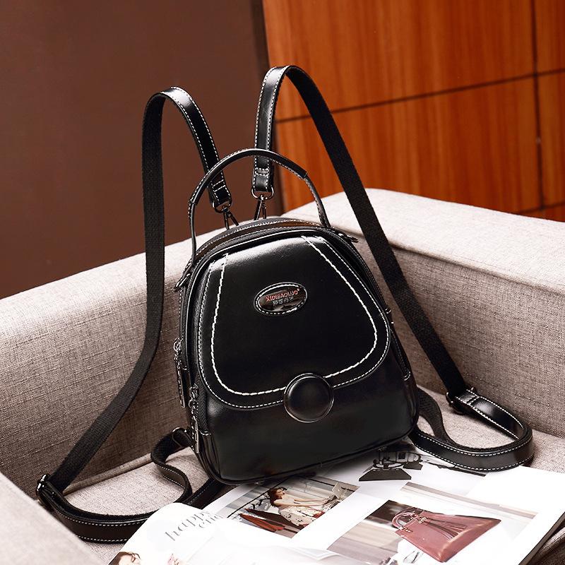 

Women s Bag Summer New Retro Single Shoulder Crossbody Small Square Soft Leather Large Capacity Backpack чёрный