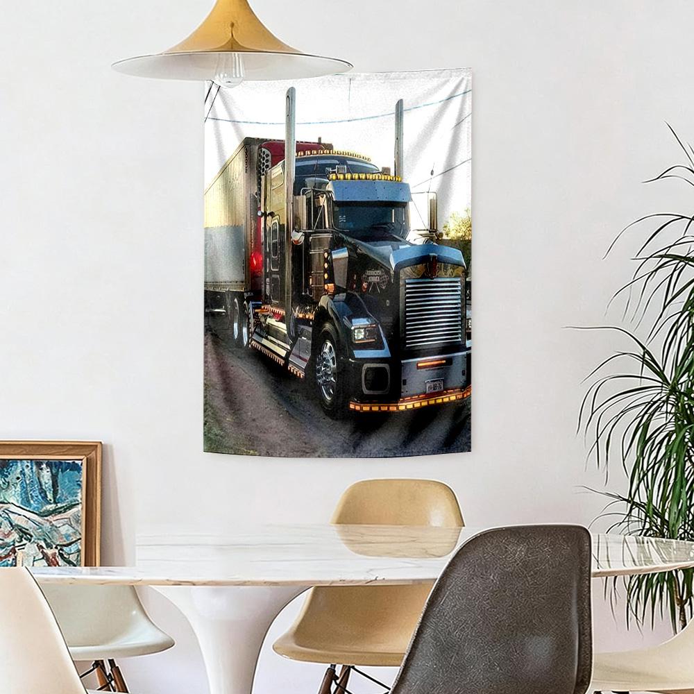 Kw Heavy Trucks Wall Decor Tapestry Art For Pet Memorial Birthdaywedding Party Backdrop Family Gift