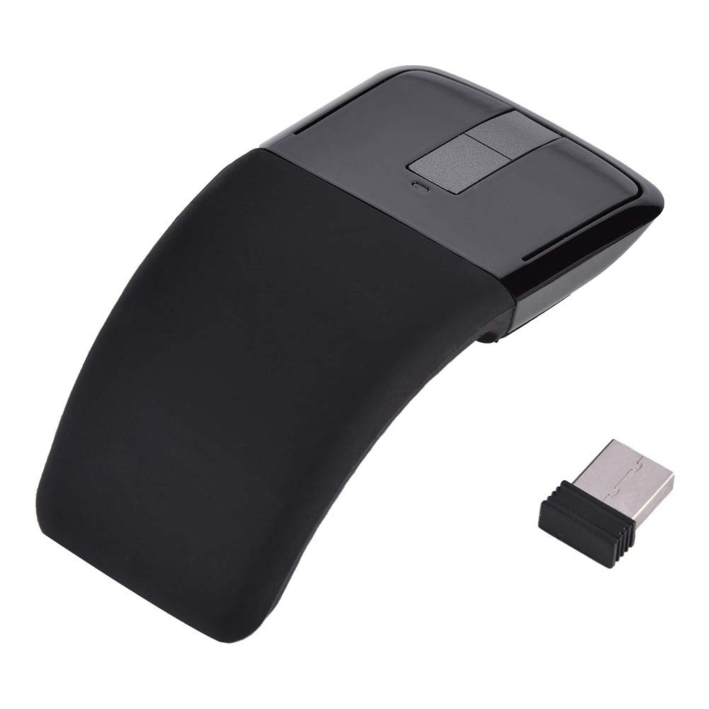 Bewinner Foldable Wireless Touch 1000 DPI Ergonomic Photoelectric Foldable Gaming Mouse with USB Receiver for TV Mouse, PC/Notebook/Smart (Black)