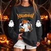 Women's Fashion Casual Halloween Print Neck Pullover Sweatshirt