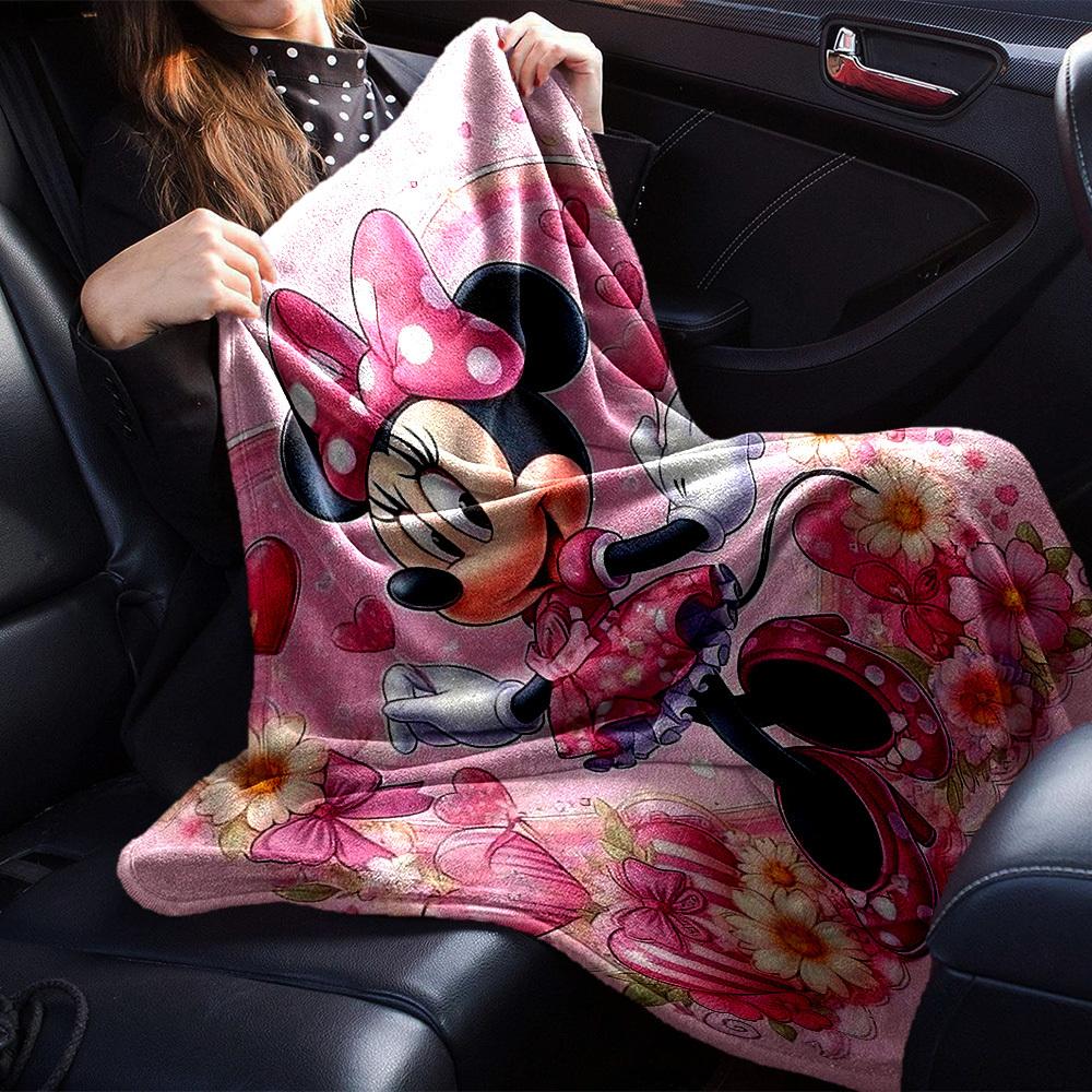 1 pezzo Rosa, adorabile coperta di Minnie Leggero Plaid in Flanella per Divano Letto Viaggio Campeggio Soggiorno Ufficio Divano Sedia