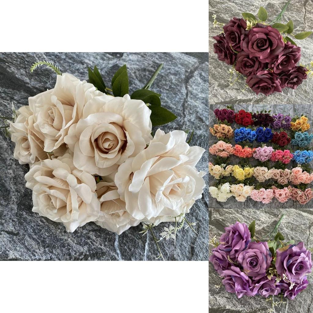 Mazzo di Rose Artificiali con 7 Steli per Decorazione Casa Pianta da Interno Composizione Regalo